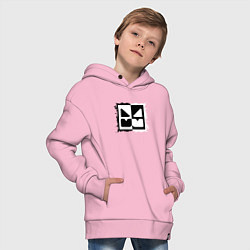 Толстовка оверсайз детская GEOMETRY DASH BLACK WHITE, цвет: светло-розовый — фото 2