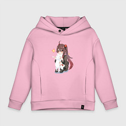 Детское худи оверсайз ХУ ТАО И БЕЛЫЙ КОТИК