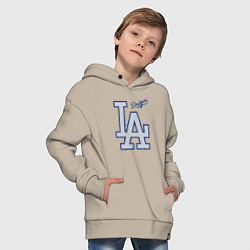 Толстовка оверсайз детская Los Angeles Dodgers - baseball team, цвет: миндальный — фото 2