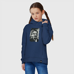 Толстовка оверсайз детская Salvador Dali - crazy face, цвет: тёмно-синий — фото 2