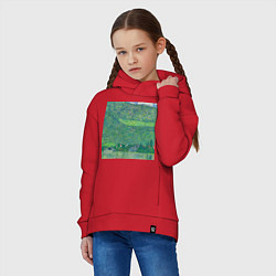 Толстовка оверсайз детская Литцльберг на Аттерзе Густав Климт, цвет: красный — фото 2