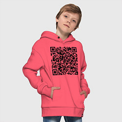 Толстовка оверсайз детская QR-код Скала Джонсон, цвет: коралловый — фото 2