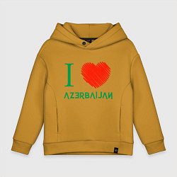 Толстовка оверсайз детская Love Azerbaijan, цвет: горчичный