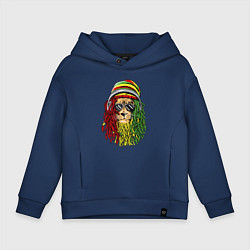 Толстовка оверсайз детская Rasta lioN, цвет: тёмно-синий