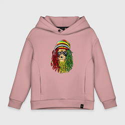 Толстовка оверсайз детская Rasta lioN, цвет: пыльно-розовый