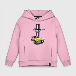 Толстовка оверсайз детская Mustang motorsport, цвет: светло-розовый