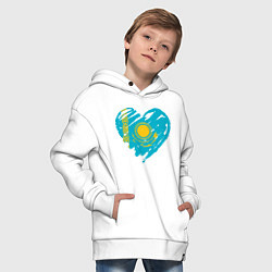 Толстовка оверсайз детская Kazakhstan Heart, цвет: белый — фото 2