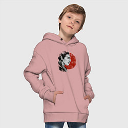 Толстовка оверсайз детская SAMURAI HEART, цвет: пыльно-розовый — фото 2