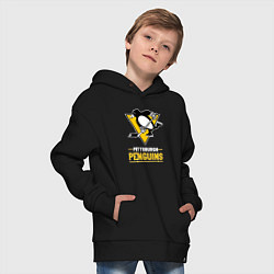 Толстовка оверсайз детская Питтсбург Пингвинз , Pittsburgh Penguins, цвет: черный — фото 2
