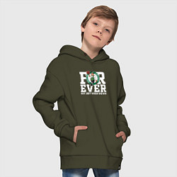 Толстовка оверсайз детская FOREVER NOT JUST WHEN WE WIN, BOSTON CELTICS, БОСТ, цвет: хаки — фото 2
