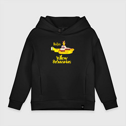 Толстовка оверсайз детская On a Yellow Submarine, цвет: черный