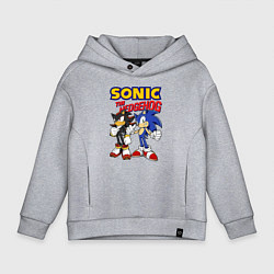 Толстовка оверсайз детская ЕЖ СОНИК SONIC THE HEDGEHOG, цвет: меланж