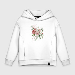 Толстовка оверсайз детская Spring mood Flower, цвет: белый