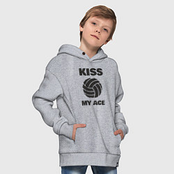 Толстовка оверсайз детская Volleyball - Kiss My Ace, цвет: меланж — фото 2
