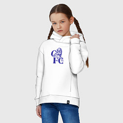 Толстовка оверсайз детская Chelsea Челси Ретро логотип, цвет: белый — фото 2