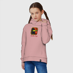 Толстовка оверсайз детская Doodle ninja, цвет: пыльно-розовый — фото 2