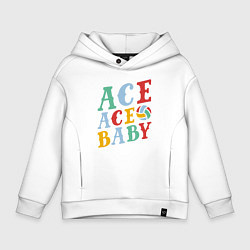 Толстовка оверсайз детская Ace Ace Baby, цвет: белый