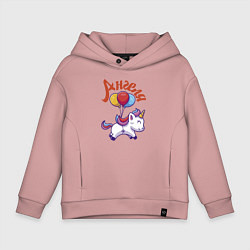 Толстовка оверсайз детская Ангелин единорожка, цвет: пыльно-розовый