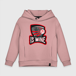Толстовка оверсайз детская The Game Is Mine, цвет: пыльно-розовый