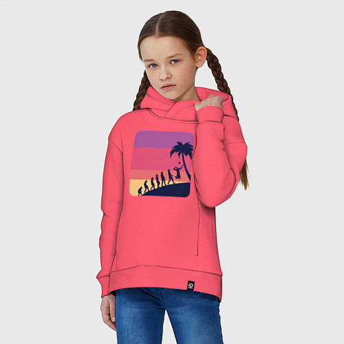 Детское худи оверсайз Summer - Volleyball / Коралловый – фото 3