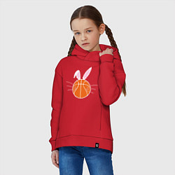 Толстовка оверсайз детская Basketball Bunny, цвет: красный — фото 2