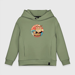 Толстовка оверсайз детская Catana Ramen, цвет: авокадо
