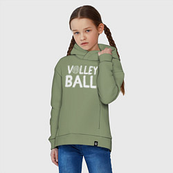 Толстовка оверсайз детская Спорт Волейбол, цвет: авокадо — фото 2