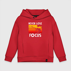 Толстовка оверсайз детская Never lose focus, цвет: красный