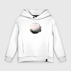 Толстовка оверсайз детская UFO in the Forest, цвет: белый