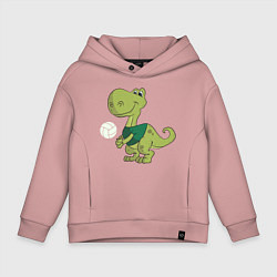 Толстовка оверсайз детская Volleyball Dinosaur, цвет: пыльно-розовый