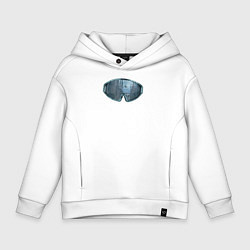 Толстовка оверсайз детская Лыжная Маска, цвет: белый