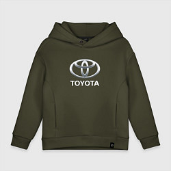 Толстовка оверсайз детская TOYOTA 3D Logo, цвет: хаки