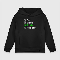Детское худи оверсайз Есть Спать Трейдинг Повторить