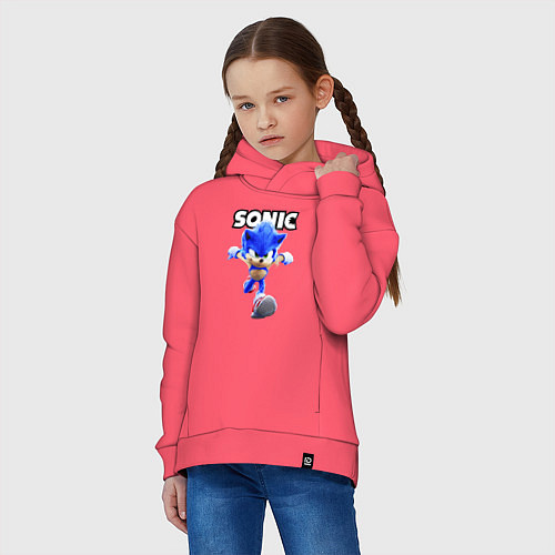 Детское худи оверсайз Sonic the Hedgehog 2 / Коралловый – фото 3
