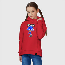 Толстовка оверсайз детская Sonic the Hedgehog 2022, цвет: красный — фото 2
