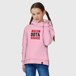 Толстовка оверсайз детская Dota: таблички Ultimate и Best Player, цвет: светло-розовый — фото 2