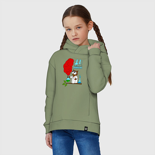 Детское худи оверсайз Сова химик / Авокадо – фото 3