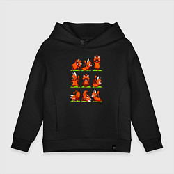 Детское худи оверсайз Йога красной панды