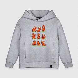 Детское худи оверсайз Йога красной панды