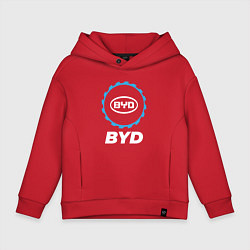 Толстовка оверсайз детская BYD в стиле Top Gear, цвет: красный