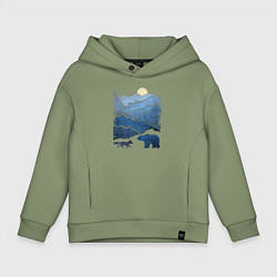 Детское худи оверсайз Животные в горах