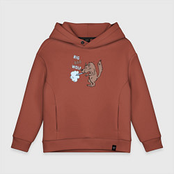 Детское худи оверсайз Большой злой волк из сказки Три Поросенка