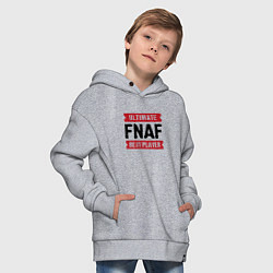 Толстовка оверсайз детская FNAF: таблички Ultimate и Best Player, цвет: меланж — фото 2