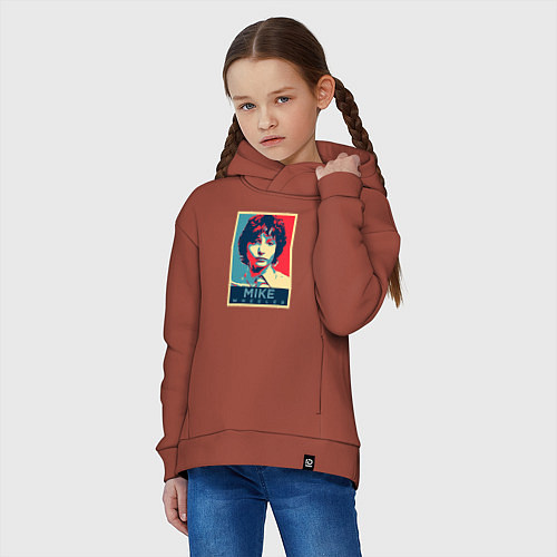 Детское худи оверсайз Stranger Things Майк / Кирпичный – фото 3