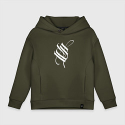 Толстовка оверсайз детская Stigmata эмблема, цвет: хаки