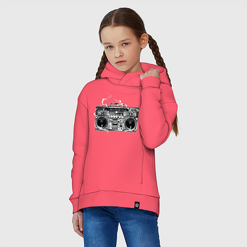 Детское худи оверсайз Wu-Tang Boombox / Коралловый – фото 3