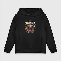 Толстовка оверсайз детская Кобра Кай - логотип с Коброй Cobra Kai Logo, цвет: черный