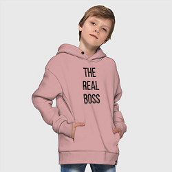 Толстовка оверсайз детская The real boss!, цвет: пыльно-розовый — фото 2