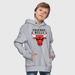 Толстовка оверсайз детская Chicago Bulls, цвет: меланж — фото 2