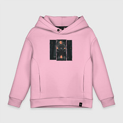 Детское худи оверсайз Оранжевая луна и медведь шаман